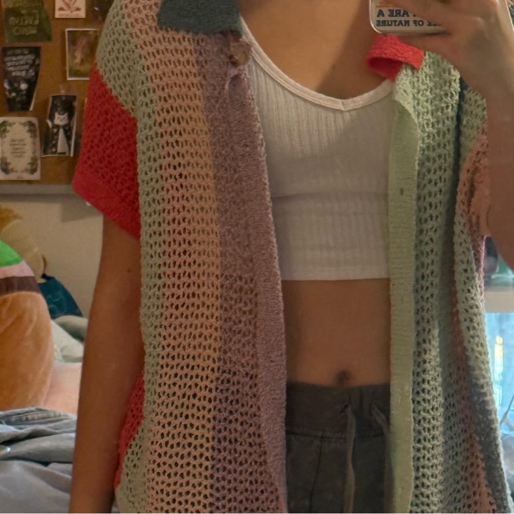 Mesh Striped Colorful Top 🍉